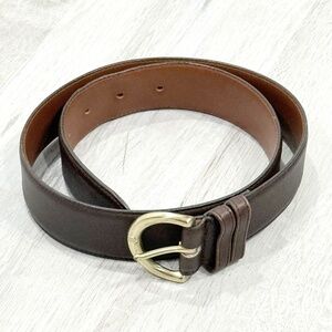 Coach Mahogany Cowhide Leather and Brass Buckle Belt